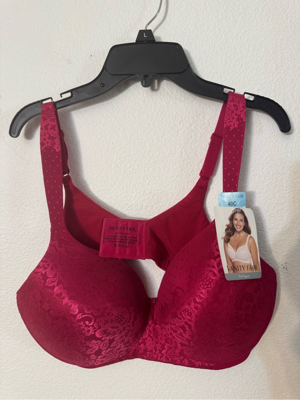 Vanity Fair Lace Full-Coverage Underwire Bra - Raspberry